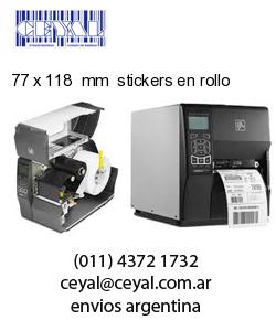 77 x 118  mm  stickers en rollo