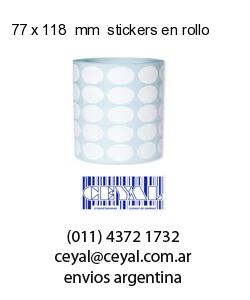 77 x 118  mm  stickers en rollo