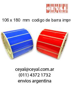 106 x 180  mm  codigo de barra impreso