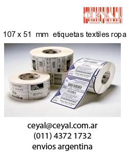 107 x 51  mm  etiquetas textiles ropa