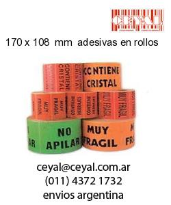 170 x 108  mm  adesivas en rollos