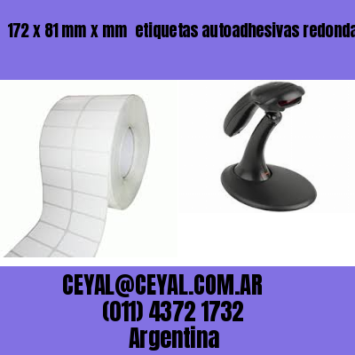 172 x 81 mm x mm  etiquetas autoadhesivas redondas