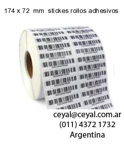 174 x 72  mm  stickes rollos adhesivos