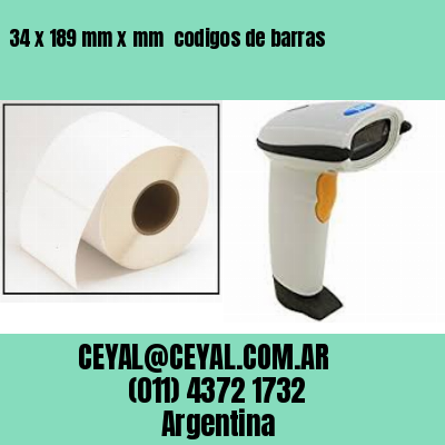 34 x 189 mm x mm  codigos de barras