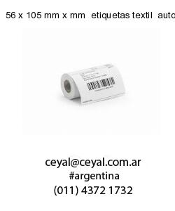 56 x 105 mm x mm  etiquetas textil  auto adhesiva