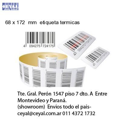 68 x 172  mm  etiqueta termicas