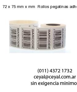 72 x 75 mm x mm  Rollos pegatinas adhesivas