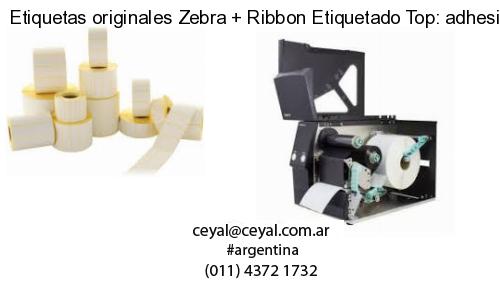 Etiquetas originales Zebra   Ribbon Etiquetado Top: adhesivo   ribbo