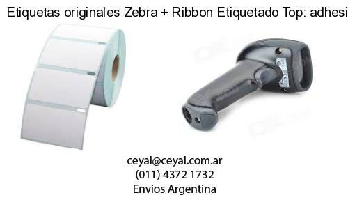 Etiquetas originales Zebra   Ribbon Etiquetado Top: adhesivo   ribbo