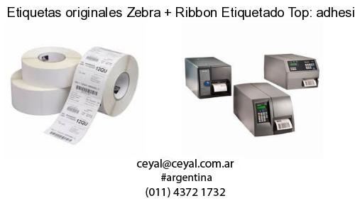 Etiquetas originales Zebra   Ribbon Etiquetado Top: adhesivo   ribbo