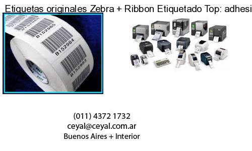 Etiquetas originales Zebra   Ribbon Etiquetado Top: adhesivo   ribbo