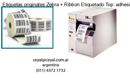 Etiquetas originales Zebra   Ribbon Etiquetado Top: adhesivo   ribbo