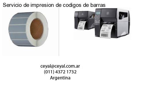 Servicio de impresion de codigos de barras