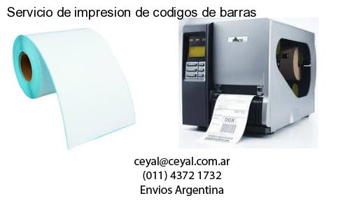 Servicio de impresion de codigos de barras