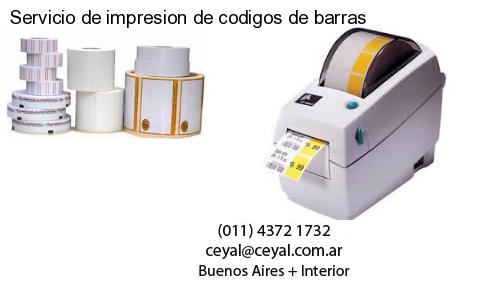 Servicio de impresion de codigos de barras