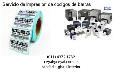 Servicio de impresion de codigos de barras