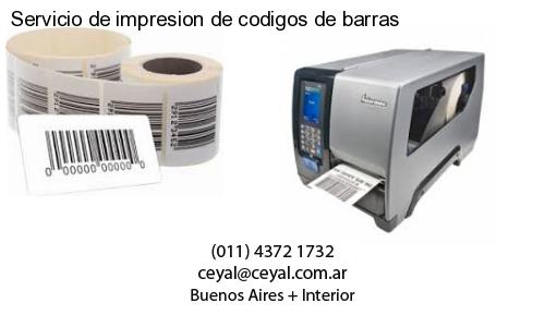 Servicio de impresion de codigos de barras