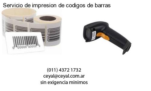 Servicio de impresion de codigos de barras