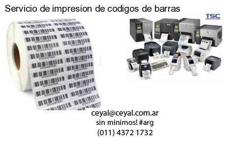 Servicio de impresion de codigos de barras