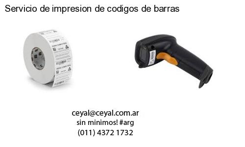 Servicio de impresion de codigos de barras