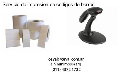 Servicio de impresion de codigos de barras