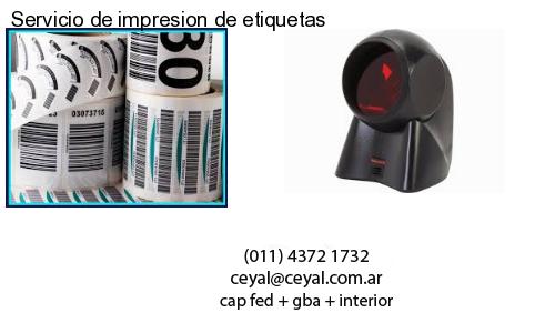 Servicio de impresion de etiquetas