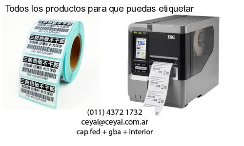 Todos los productos para que puedas etiquetar