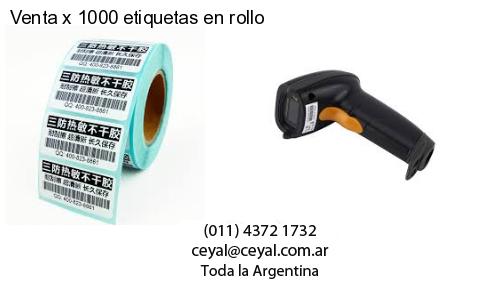 Venta x 1000 etiquetas en rollo