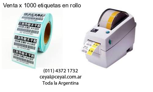 Venta x 1000 etiquetas en rollo