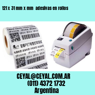 121 x 31 mm x mm  adesivas en rollos