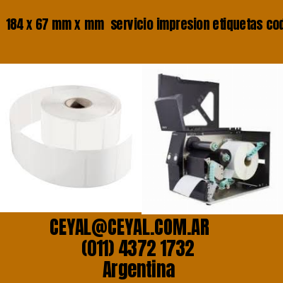 184 x 67 mm x mm  servicio impresion etiquetas codigos