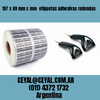 197 x 69 mm x mm  etiquetas adhesivas redondas