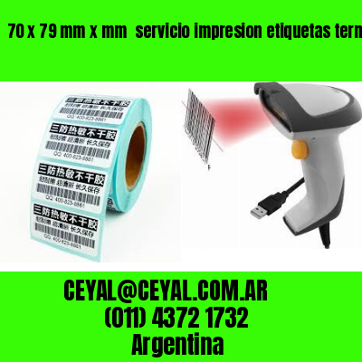 70 x 79 mm x mm  servicio impresion etiquetas termicas