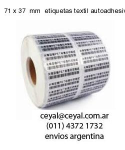 71 x 37  mm  etiquetas textil autoadhesivas