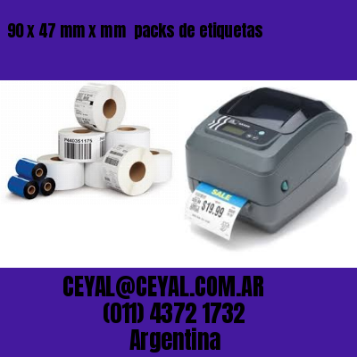 90 x 47 mm x mm  packs de etiquetas