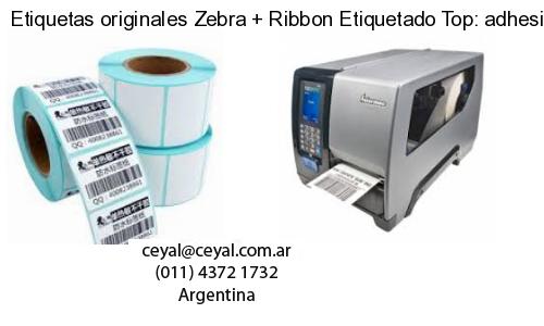 Etiquetas originales Zebra   Ribbon Etiquetado Top: adhesivo   ribbo