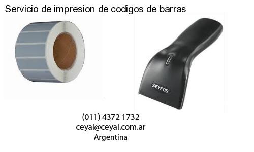 Servicio de impresion de codigos de barras