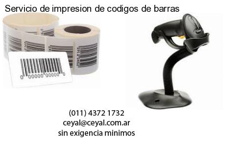 Servicio de impresion de codigos de barras