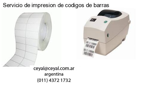 Servicio de impresion de codigos de barras