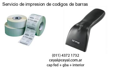 Servicio de impresion de codigos de barras