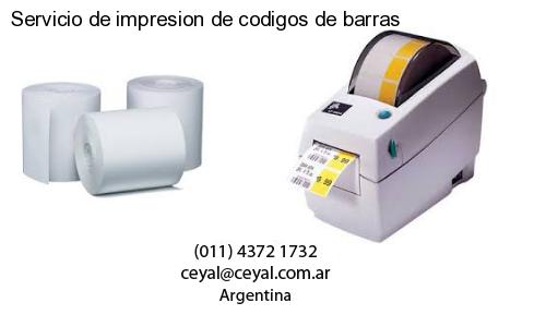 Servicio de impresion de codigos de barras