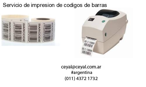 Servicio de impresion de codigos de barras