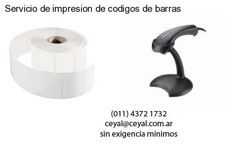 Servicio de impresion de codigos de barras