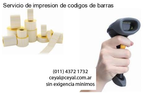 Servicio de impresion de codigos de barras