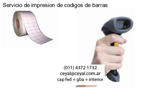 Servicio de impresion de codigos de barras