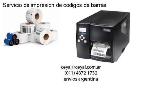 Servicio de impresion de codigos de barras