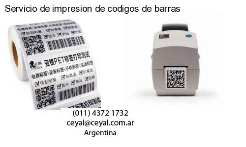 Servicio de impresion de codigos de barras