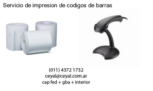 Servicio de impresion de codigos de barras