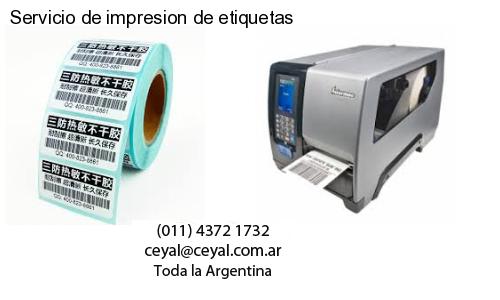 Servicio de impresion de etiquetas