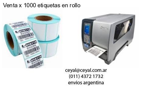 Venta x 1000 etiquetas en rollo